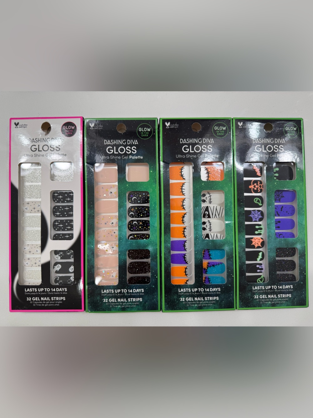 Dashing Diva Nail Strips- Halloween Colors (Black, Orange, Purple, White, Green)
